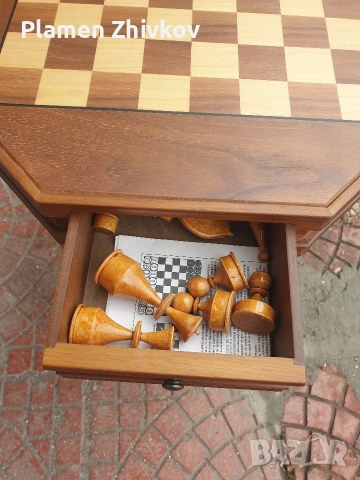 Поръчково изработен дървен шах , снимка 17 - Антикварни и старинни предмети - 53959036
