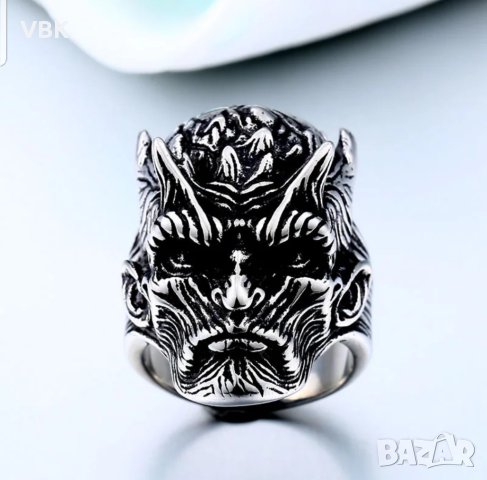 Рокерски пръстен - Белия Бродник, снимка 4 - Пръстени - 44338959