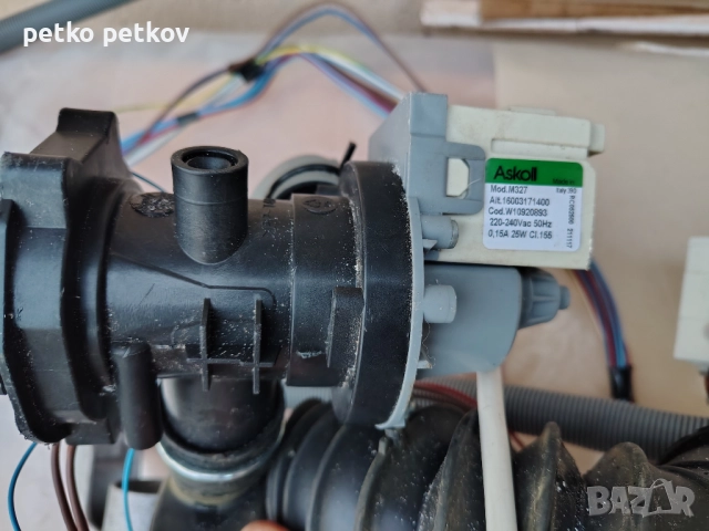 Електро мотор с Водна помпа, ел.инсталация с платка и ремък, снимка 3 - Перални - 52913935