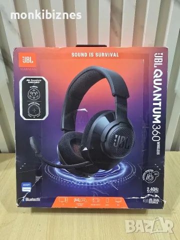 Геймърски Слушалки, JBL QUANTUM 360 BLK Wireless over-ear gaming