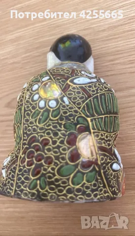 Старинна японска порцеланова фигура изобразяваща Буда, снимка 2 - Антикварни и старинни предмети - 47643285