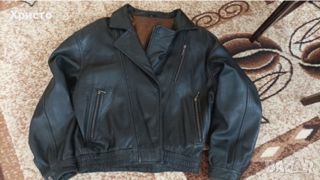 Мъжко яке естествена кожа - размер 50-ти / тип мото рокерия, снимка 2 - Якета - 39810343