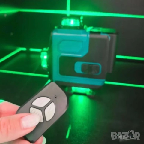 Самонивелиращ Лазерен Нивелир 4D с 16 Линии, Зелен Лазер, Тринога и Куфар, снимка 3 - Друга електроника - 52099256