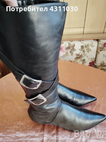 Черни ботуши естествена кожа betty Flowwer 41 номер, снимка 5 - Дамски боти - 53166140
