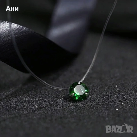 Нежно колие на безцветна корда с камък цирконий нови модели, снимка 5 - Колиета, медальони, синджири - 52202330