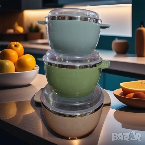 Кутии за съхраняване на храна в комплект от три броя. 2400мл. 1600мл и 800мл, снимка 2 - Кутии за храна - 51874781