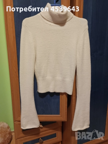 Дамски пуловер с поло яка в бежов цвят , снимка 7 - Блузи с дълъг ръкав и пуловери - 52860277
