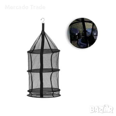 Предпазна мрежа за съхранение на храна, За къмпинг с 4 нива, Черен, снимка 3 - Хладилни чанти - 50464343