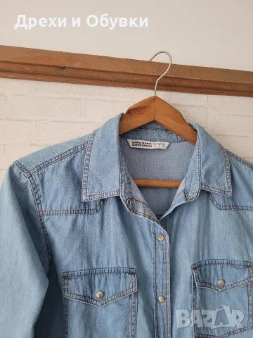Дънкова риза Zara, снимка 6 - Ризи - 56429898
