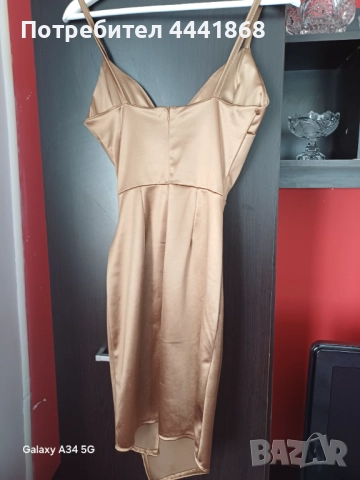Сатенена рокля по тялото, снимка 2 - Рокли - 51551330