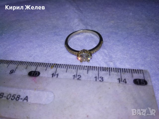 СКЪПОЦЕНЕН НЕЖЕН СРЕБЪРЕН ПРЪСТЕН СРЕБРО 925 с БЛЕСТЯЩ ФАСЕТИРАН ЛАБОРАТОРЕН МОЙСАНИТ иЦИРКОНИ 40103, снимка 16 - Пръстени - 42644124