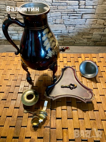 #0004# Старинна бульотка – калай, ръчно рисувана, Холандия (Tiel), снимка 4 - Прибори за хранене, готвене и сервиране - 50466484