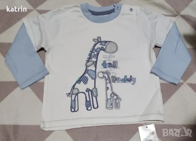 Нови блузки с дълъг ръкав от George, Англия, 12-18 месеца, снимка 2 - Бебешки блузки - 48842090