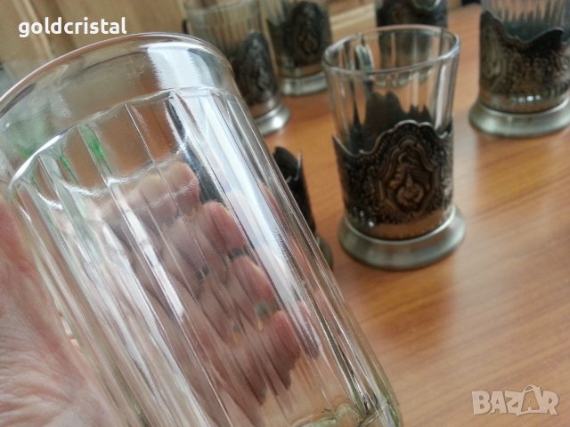 Руски посребрени стакани подстакани мнц, снимка 13 - Антикварни и старинни предмети - 36623676