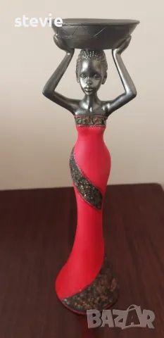 Свещник - фигура на африканско момиче, снимка 6 - Статуетки - 48903000