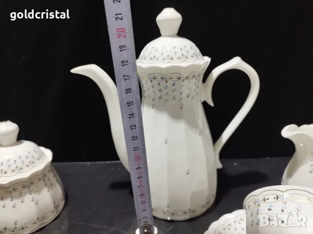 Стар български костен порцелан Бонония Нона лукс сервиз за чай , снимка 11 - Антикварни и старинни предмети - 25320136