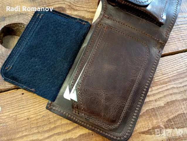 Ръчно изработен мъжки кожен портфейл , снимка 4 - Портфейли, портмонета - 55952875