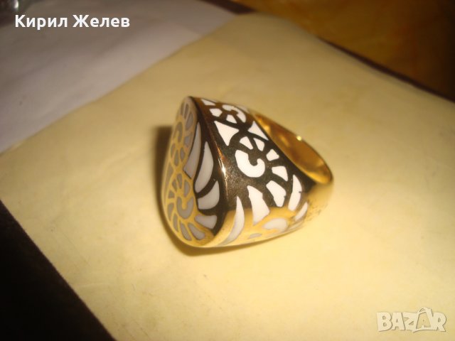 ФЕШЪН ПОЗЛАТЕНА СТОМАНА и БИЖУТЕРСКА СПЕЦ. СПЛАВ СМОЛА АРТ ДИЗАЙН ПРЪСТЕН - КРАСОТА! 25049, снимка 8 - Пръстени - 34508450