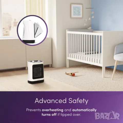 Emperial 2000W керамичен мини вентилаторен нагревател с осцилация, 2 степени, снимка 4 - Отоплителни печки - 50410745