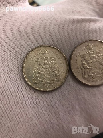 Сребърни монети Canada 50 cents, 1965-1966, снимка 10 - Нумизматика и бонистика - 40504695