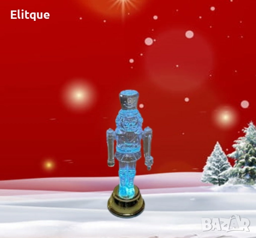 Светеща Коледна фигурка Лешникотрошачка – Войник, с LED осветление, снимка 3 - Други стоки за дома - 52820161