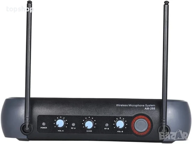 AMMOON AM-268 двуканални vhf безжични WIFI микрофони, 40 метра обхват, ехо ефект, изолиране на шума, снимка 4 - Микрофони - 50524987