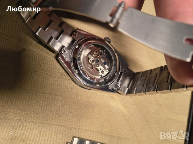 Мъжки класически автоматичен механичен часовник BENYAR, каишка от неръждаема стомана , снимка 5 - Мъжки - 52386549