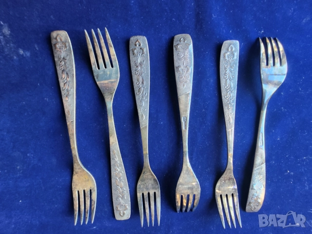 прибори от мелхиор мод. "Хмель" отделни бройки: 7 вилици и 5 лъжици, от СССР, снимка 6 - Прибори за хранене, готвене и сервиране - 49695257