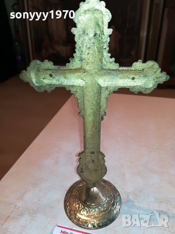 ✅MASSIV MESSING-КРЪСТ МЕД/МЕСИНГ-ВНОС SWISS 091022, снимка 12 - Антикварни и старинни предмети - 38271745