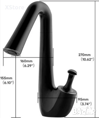 Изискан смесител за баня в черен мат, снимка 5 - Смесители - 52588671