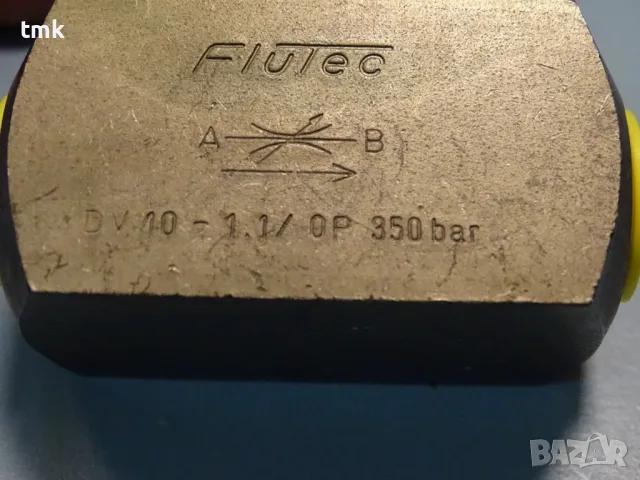 Хидравличен дросел Flutec DV10-1.1/OP flow control valve 350Bar, снимка 5 - Резервни части за машини - 48691515