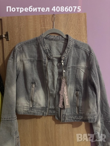 Късо дънково яке – Missguided (оригинално, с етикет), снимка 5 - Якета - 52376187