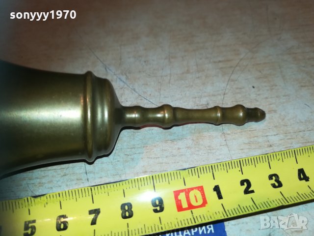 мед/месингова камбанка-масивна-внос франция, снимка 4 - Антикварни и старинни предмети - 30204101