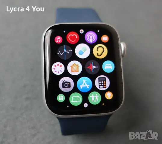 Гаранционен (2г.) смарт часовник Apple Watch SE2 V2, 44mm S/M Storm Blue Sport, снимка 4 - Смарт часовници - 47157479