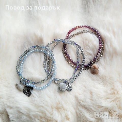 Дамски блестящи гривни с естествен кварц 