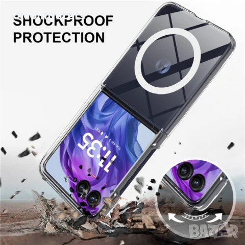 Motorola Razr 60 Ultra 5G Magnetic Case TPU+Acrylic / MagSafe Удароустойчив Калъф и Протектор, снимка 4 - Калъфи, кейсове - 50443297