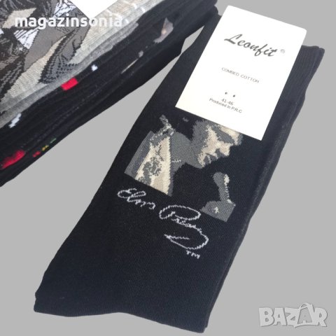 ''Charlie Chaplin''Фенски мъжки памучни чорапи-атрактивни и модерни, снимка 2 - Мъжки чорапи - 42791108