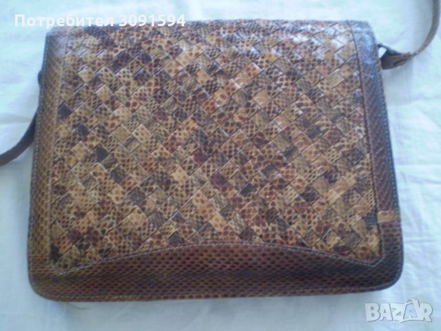 РЕТРО Кожена Дамска Чанта естествена кафява кожа, снимка 4 - Антикварни и старинни предмети - 33859406