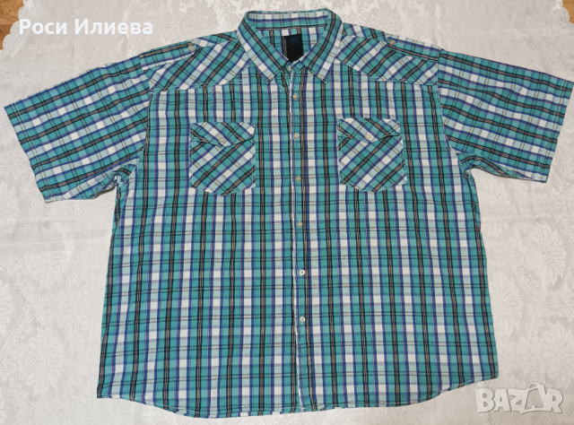 Мъжка карирана риза 4 XL, снимка 1 - Ризи - 44579889