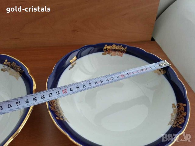 Сервиз руски порцеланови чинии кобалт с позлата , снимка 14 - Антикварни и старинни предмети - 24078952