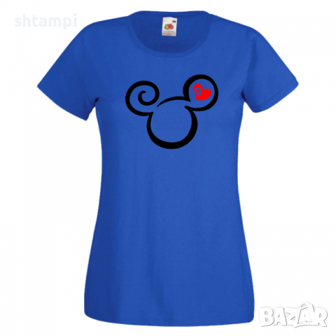 Дамска тениска Mickey Head Love Мини Маус,Микки Маус.Подарък,Изненада,, снимка 2 - Тениски - 36526295