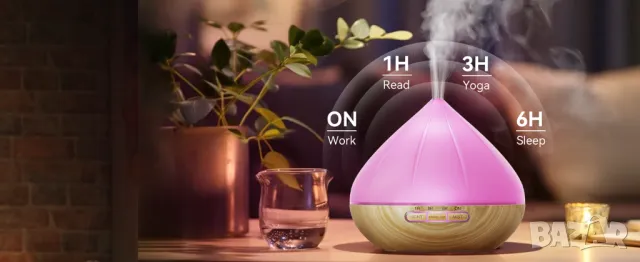 RGB 500ml Арома Дифузер с дистанционно, 8 Етерични масла, снимка 7 - Овлажнители и пречистватели за въздух - 48356289