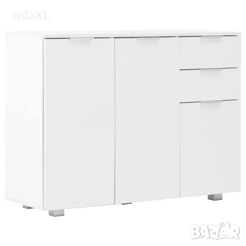 vidaXL Бюфет, бяло със силен гланц, 107x35x80,5 см, снимка 1 - Бюфети - 56146552