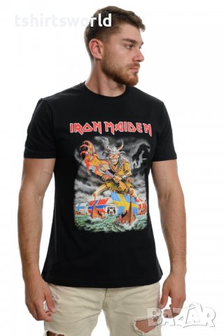 Нова мъжка тениска с дигитален печат на музикалната група IRON MAIDEN, Викинг, снимка 3 - Тениски - 37697135