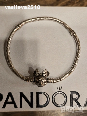 Pandora Disney Mickey Mouse оригинална дамска сребърна гривна , снимка 4 - Гривни - 53891828