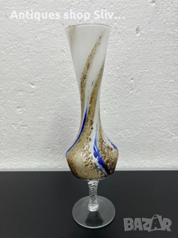 Стилна ваза от опалово стъкло тип Мурано. №4730, снимка 4 - Колекции - 42872599
