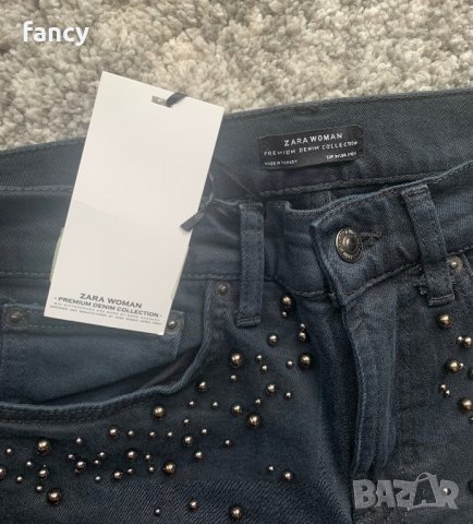 Дънки Zara с перли, снимка 2 - Дънки - 35599186