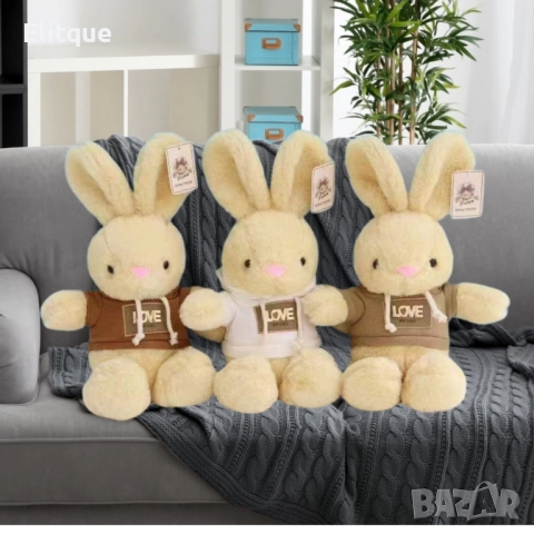 Очарователно плюшено Зайче, снимка 4 - Плюшени играчки - 52716442