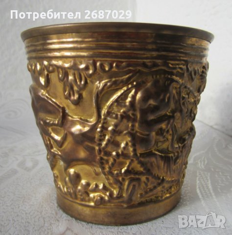 С бикове -  Стара чаша с двойно дъно от мед, метал, съд, снимка 5 - Други ценни предмети - 31111263
