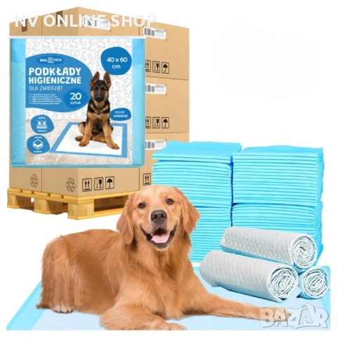 Хигиенни пелени-подложки за кучета XL 40х60 см – силно абсорбиращи и непромокаеми 20 броя, снимка 2 - За кучета - 53180063